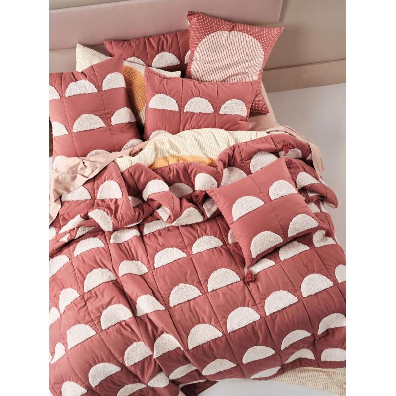 Linen House Moonrise Bed Cover 260x240cm | Paprika