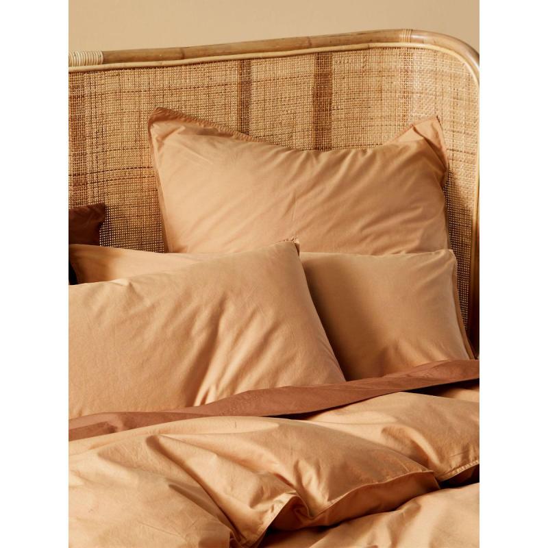 Linen House Terra Organic Cotton Standard Pillowcase Pair | Caramel 