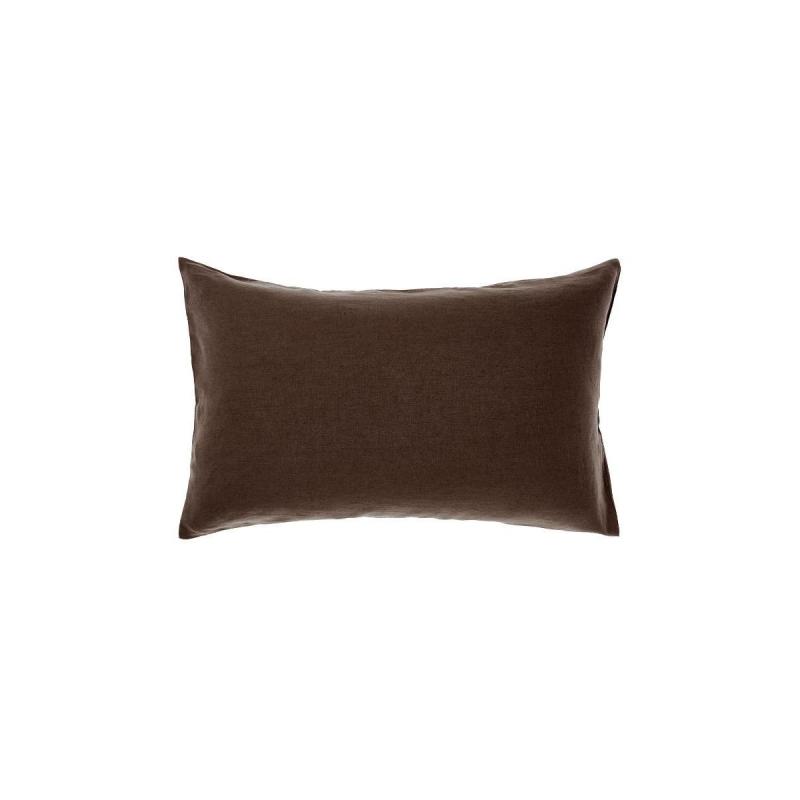 Linen House Nimes Linen Standard Pillowcase 48x74cm | Espresso 