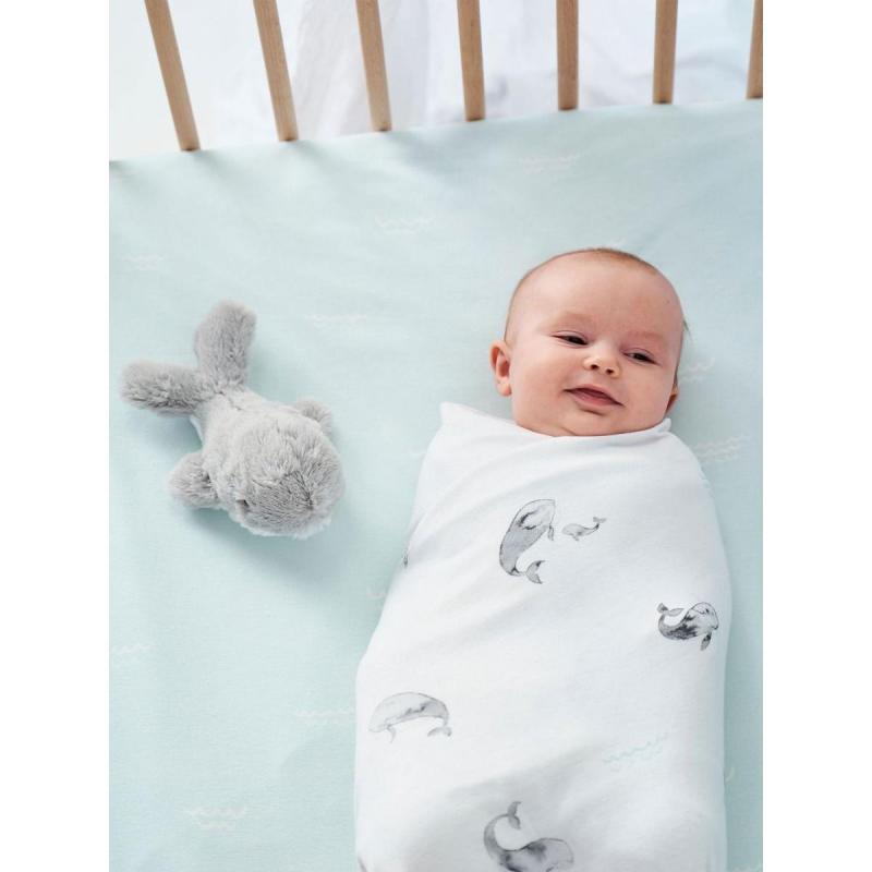 Linen House Whale Of A Time 3-Piece Baby Wrap Set