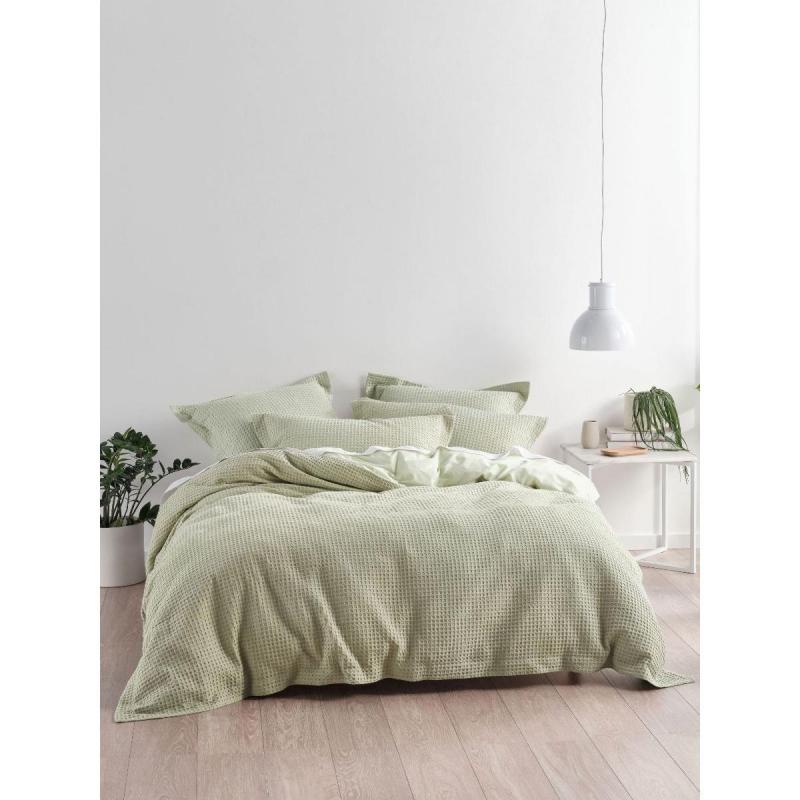 Linen House Deluxe Waffle Quilt Cover Set | Double | Wasabi