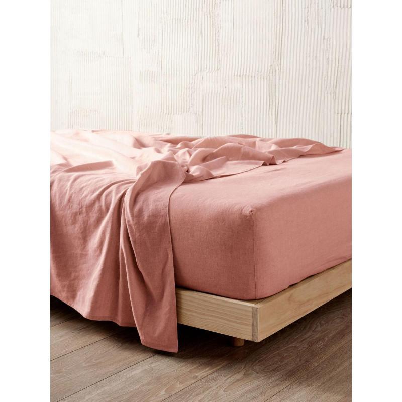 Linen House Nimes Linen Fitted Sheet 50cm | Queen | Rosette