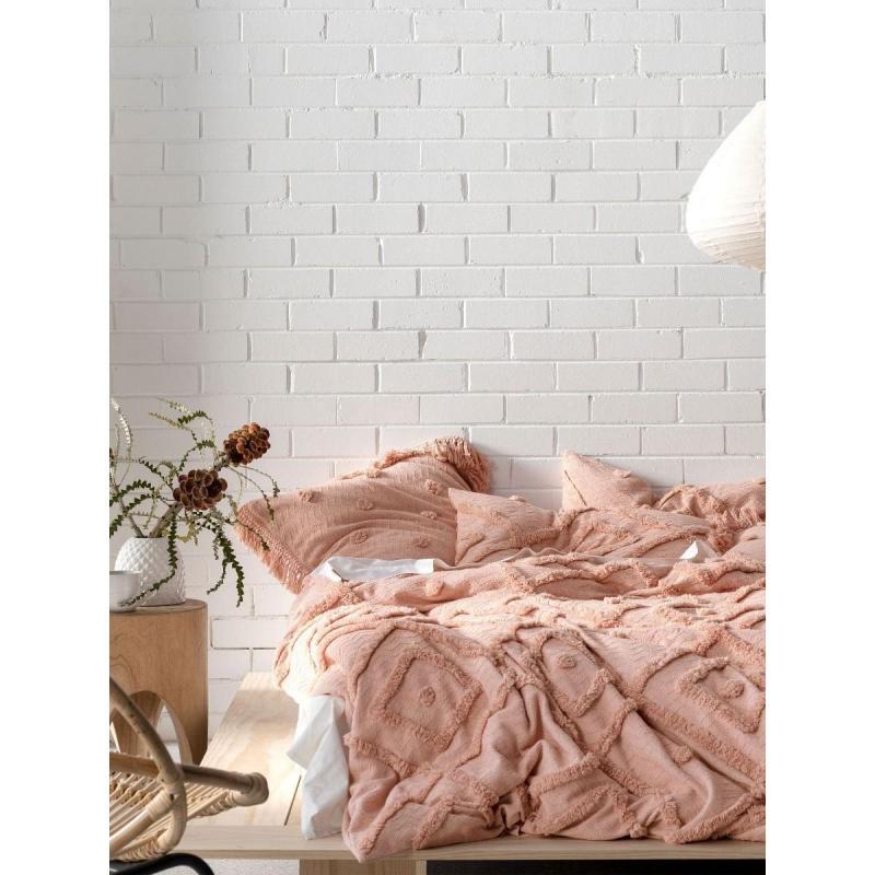 Linen House Adalyn Quilt Cover Set | Queen | Peach