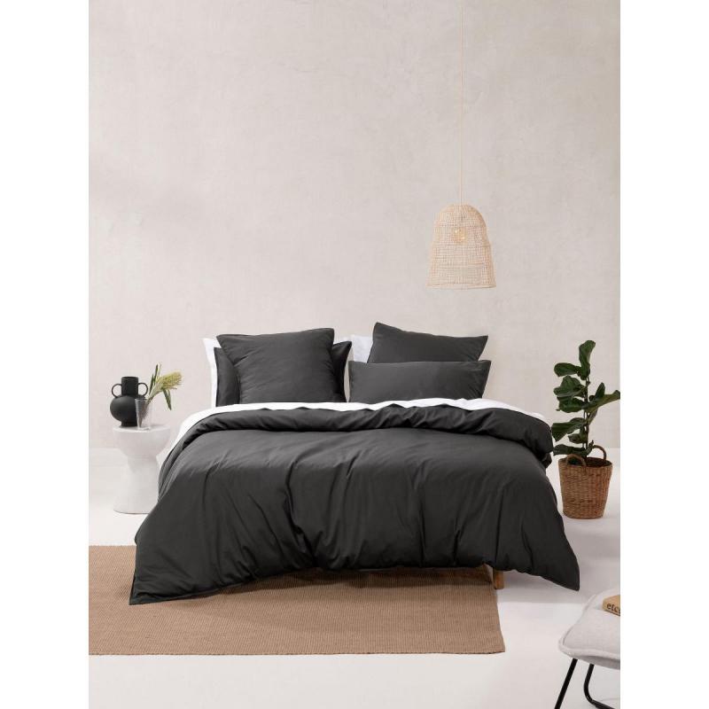 Linen House Nara Quilt Cover Set | Single | Charcoal