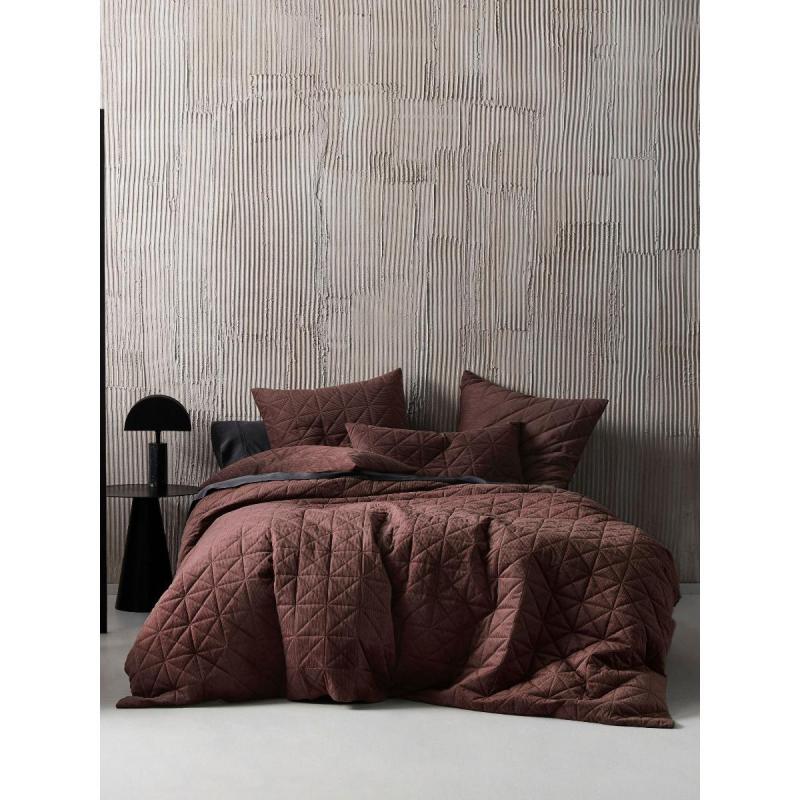 Linen House Heath Chocolate Quilt Cover Set | Single