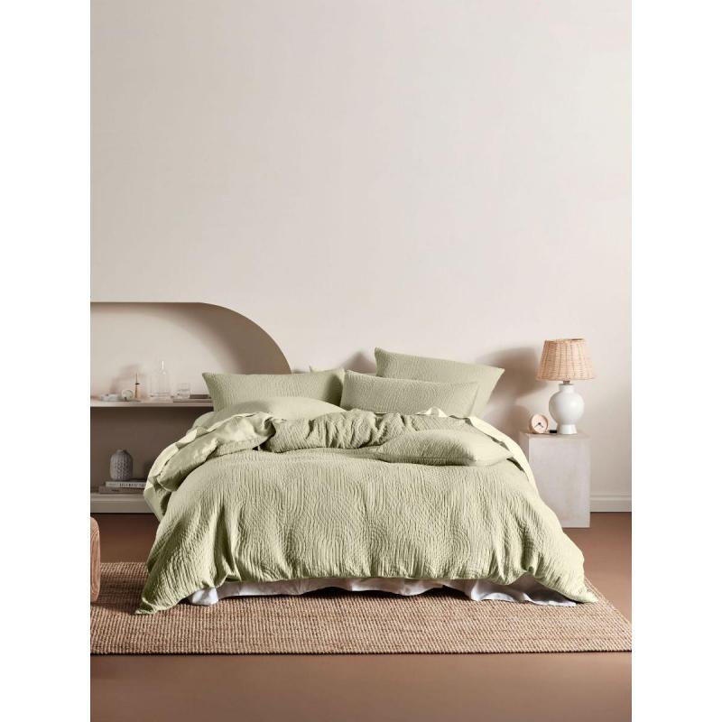 Linen House Lila Quilt Cover Set Queen Wasabi
