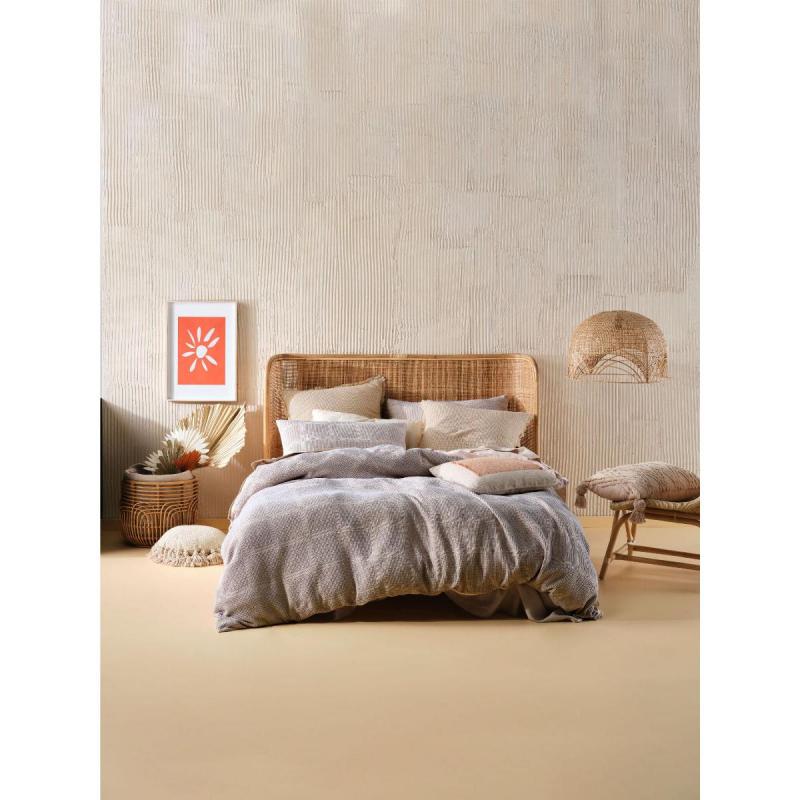 Linen House Galicia Blue-Sand Quilt Cover Set | Single