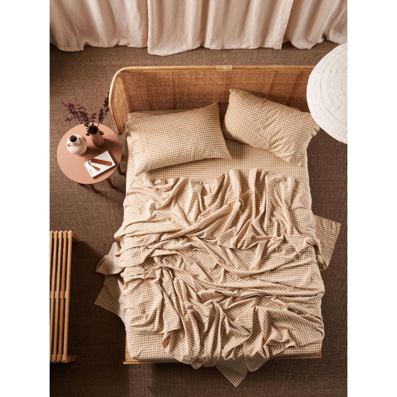 Linen House Springsteen Sheet Set | King Single | Caramel 