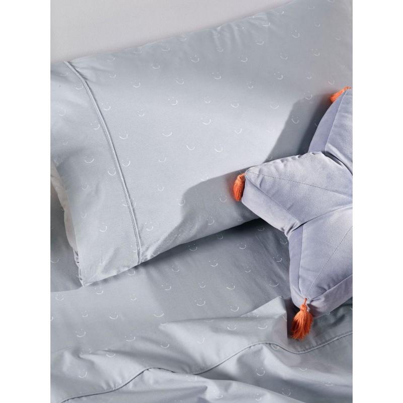 Linen House Smiles All Round Sheet Set | King Single | Smoke