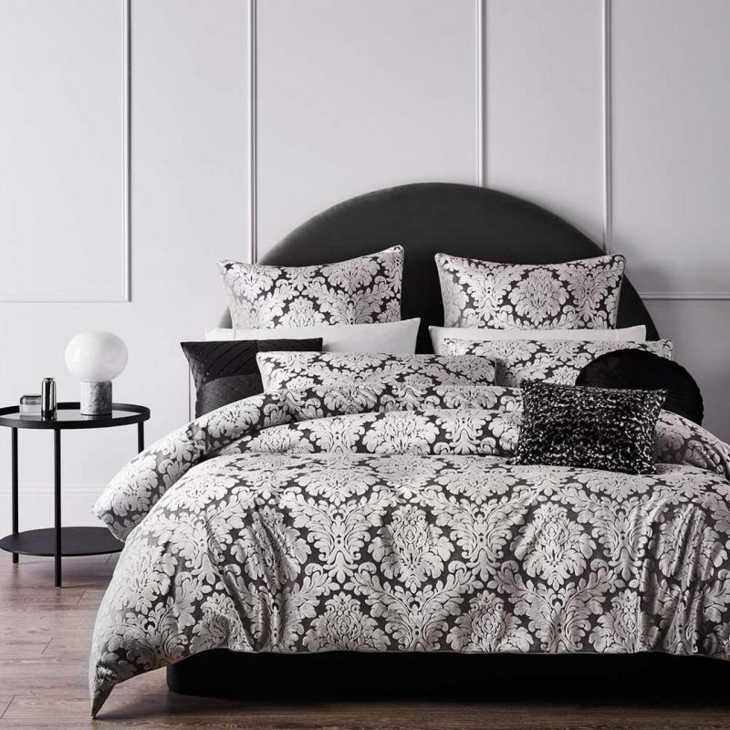 Platinum Logan & Mason Constantine Quilt Cover Set | King Bed | Smoke 