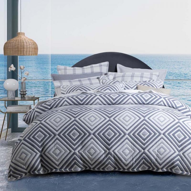 Private Collection Lambert Quilt Cover Set | Queen Bed | Ink
