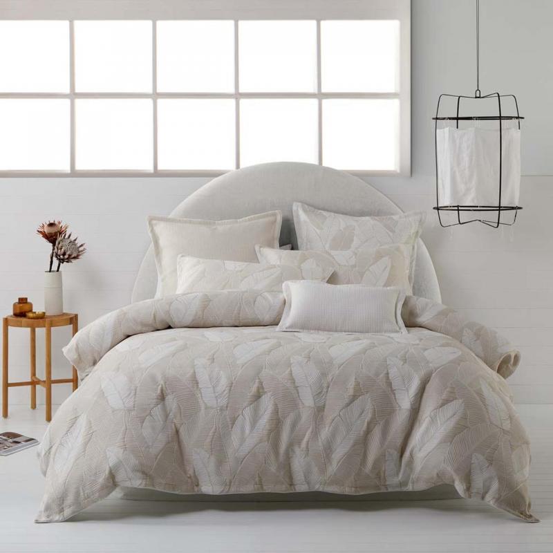 Platinum Logan & Mason Tahiti Quilt Cover Set | Queen Bed | Tan