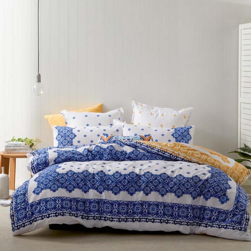Logan & Mason Palermo Quilt Cover Set | Queen Bed  | Navy