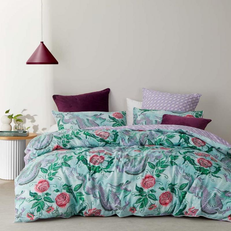 Logan & Mason Dragon Quilt Cover Set | King Bed | Jade 