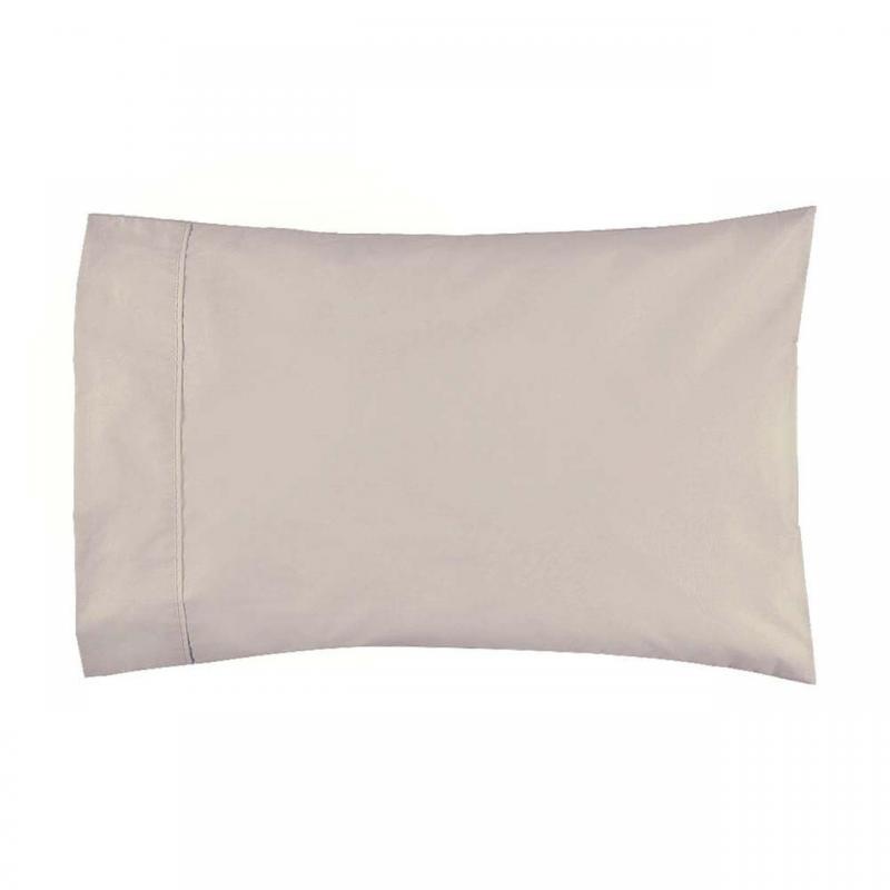 Logan & Mason 300TC Cotton Percale Standard Pillowcase Pair | 2 Pack | Stone
