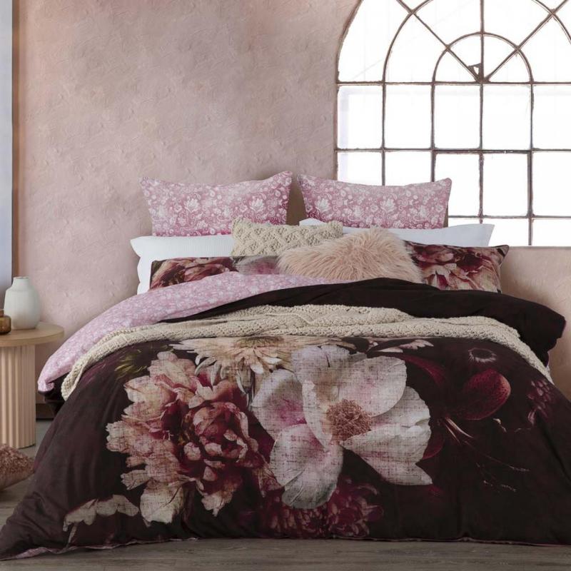 Logan & Mason Rosetta Quilt Cover Set | King Bed | Plum