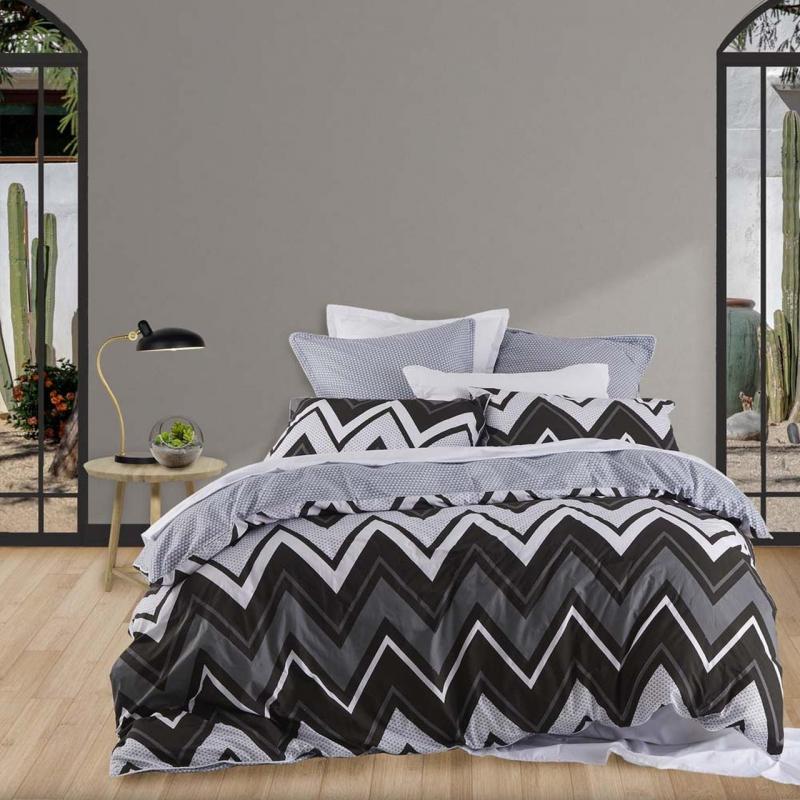 Logan & Mason Tycen Quilt Cover Set | Queen Bed | Black
