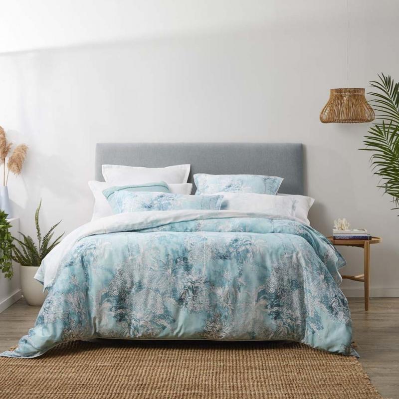 Platinum Logan & Mason Loto Quilt Cover Set | Super King | Duck Egg