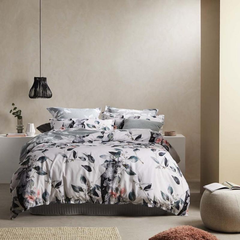 Logan & Mason Cockatoo Quilt Cover Set | Queen Bed | Black