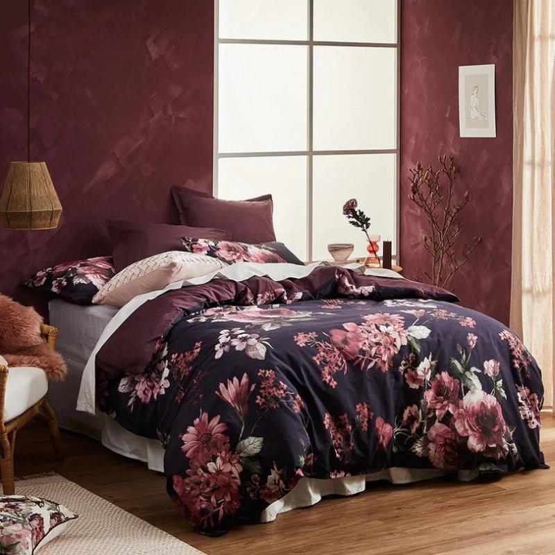 Logan & Mason Ari Quilt Cover Set | King Bed | Navy