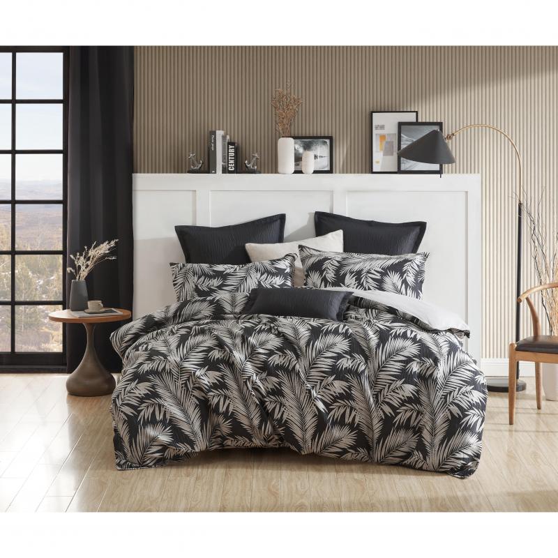 Platinum Villa Jacquard Quilt Cover Set King Bed Black
