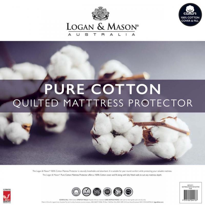 Logan & Mason Quilted Cotton Mattress Protector | Double