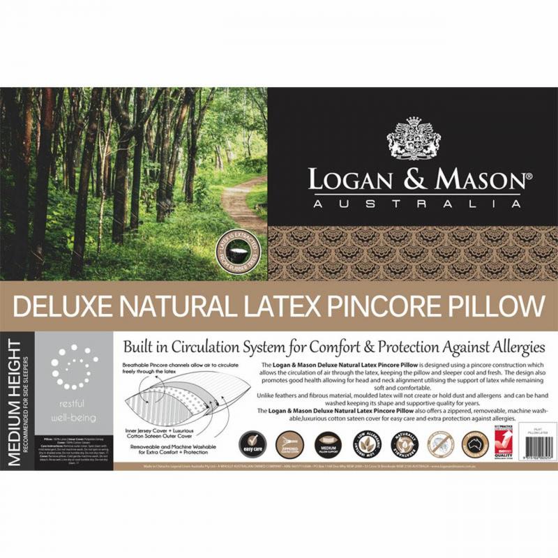 Logan and Mason Deluxe Natural Latex Pincore Pillow