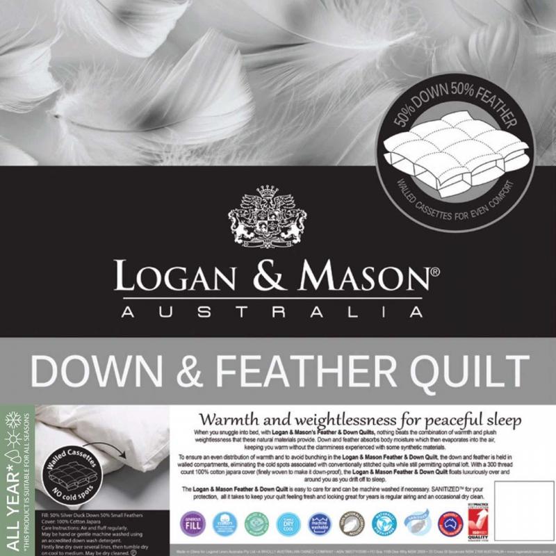 Logan & Mason 50/50 Duck Down and Feather Quilt | Single Bed