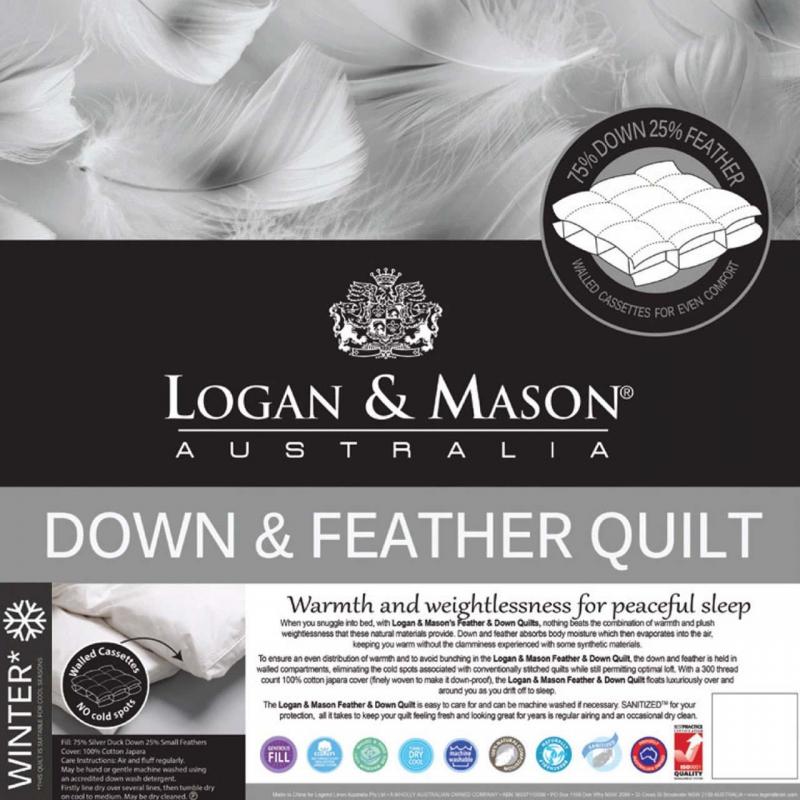 Logan & Mason 75/25 Duck Down and Feather Quilt | King Bed