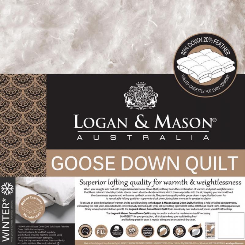 Logan & Mason 80/20 Goose Down and Feather Quilt | King Bed