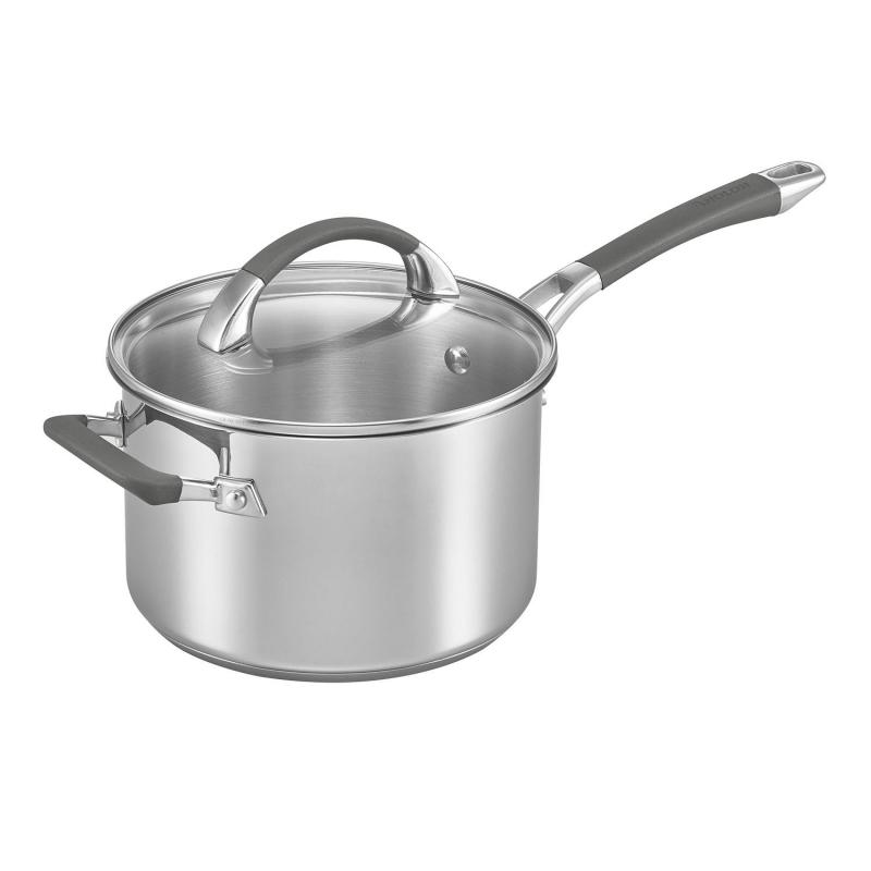 Anolon Endurance Stainless Steel Covered Saucepan with Helper Handle | 20cm/3.8L