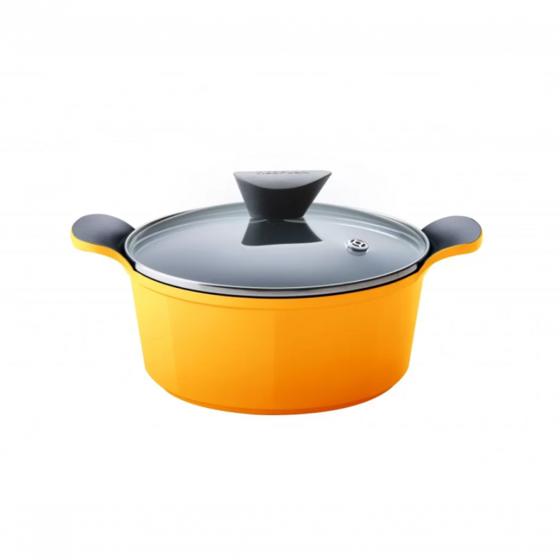 Neoflam Venn Casserole Induction with Glass Lid 20cm  | Yellow