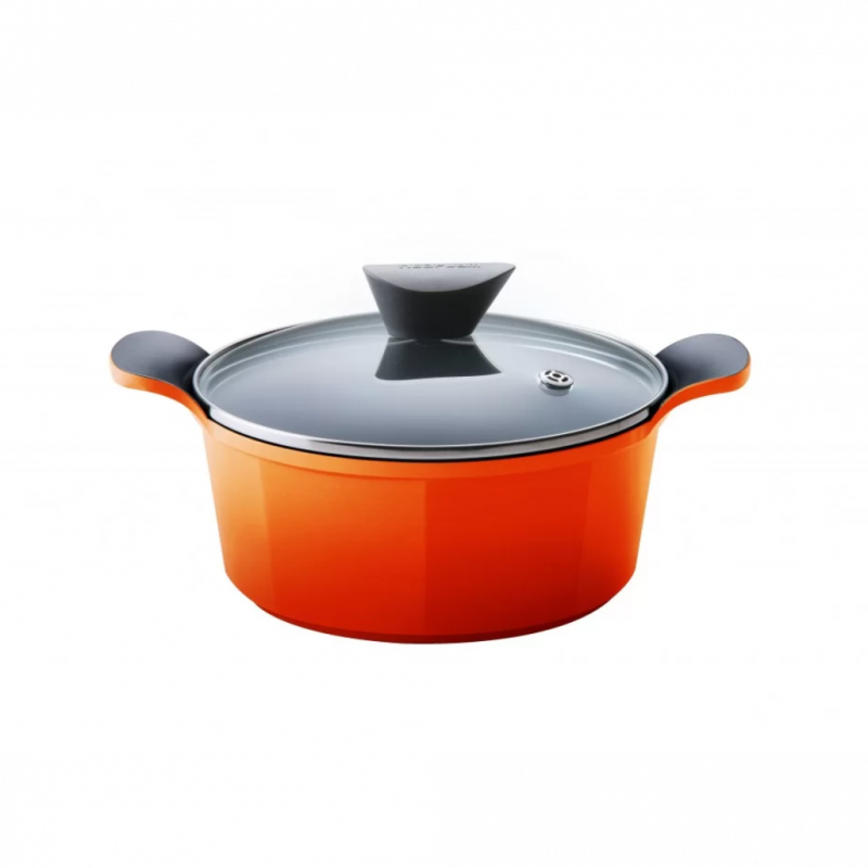 Neoflam Venn Casserole Induction with Glass Lid 28cm | Orange 