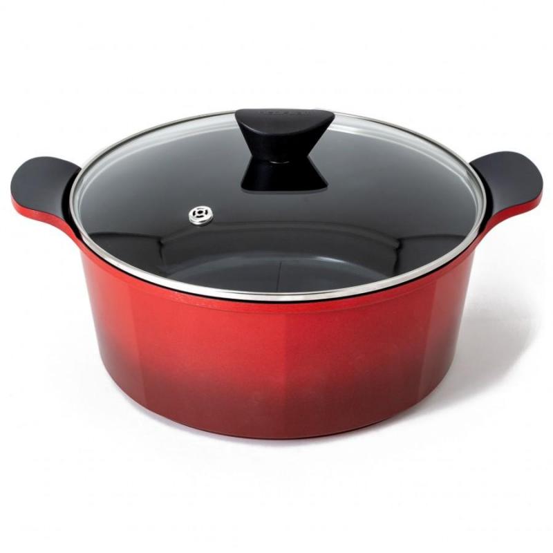 Neoflam Australia Venn Casserole Induction with Glass Lid 28cm/7.0L | Red