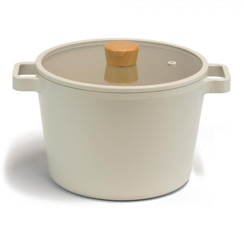 Neoflam Australia Fika Deep Stockpot Induction with Silicone Rim Glass Lid | 22cm