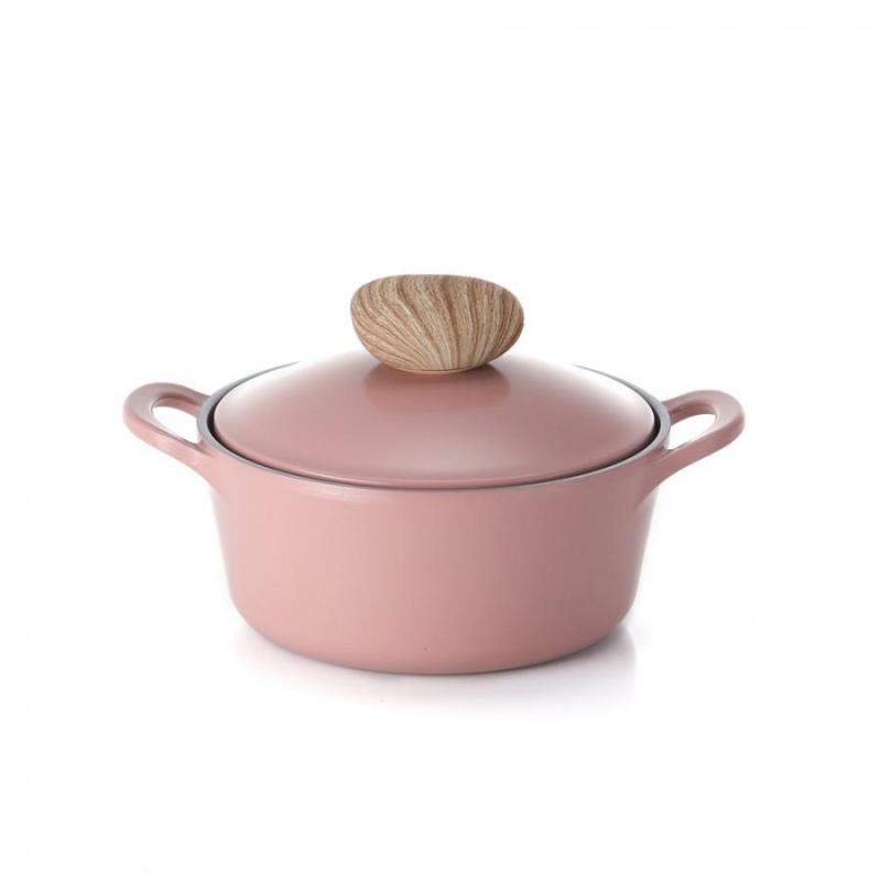 Neoflam Australia Retro Casserole Pink Demer Induction with Die-Casted Lid | 22cm/2.8L