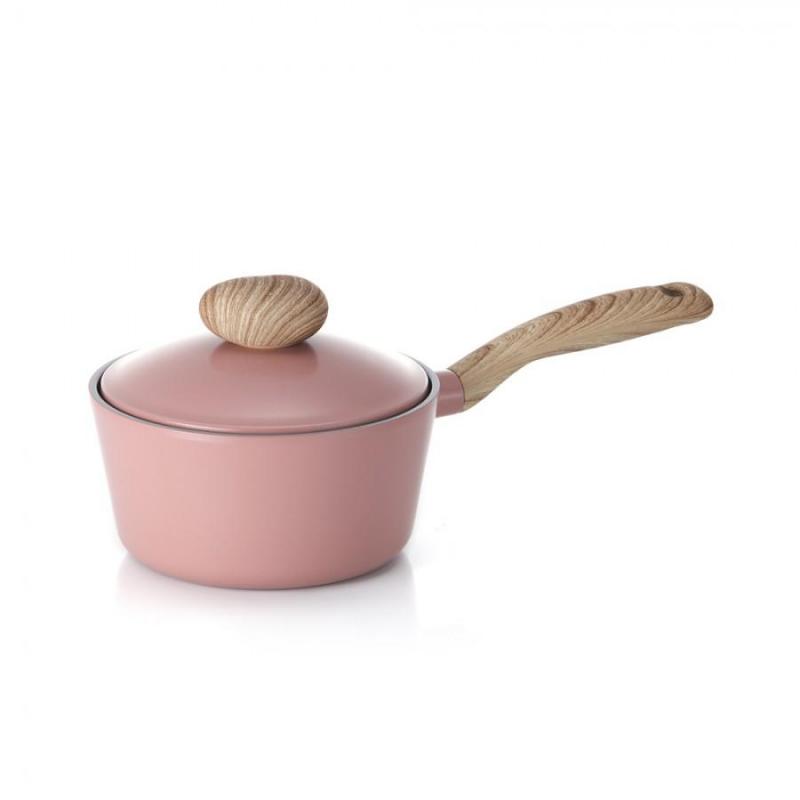 Neoflam Australia Retro Sauce Pan Pink Demer Induction with Die-Casted Lid | 18cm/1.8L