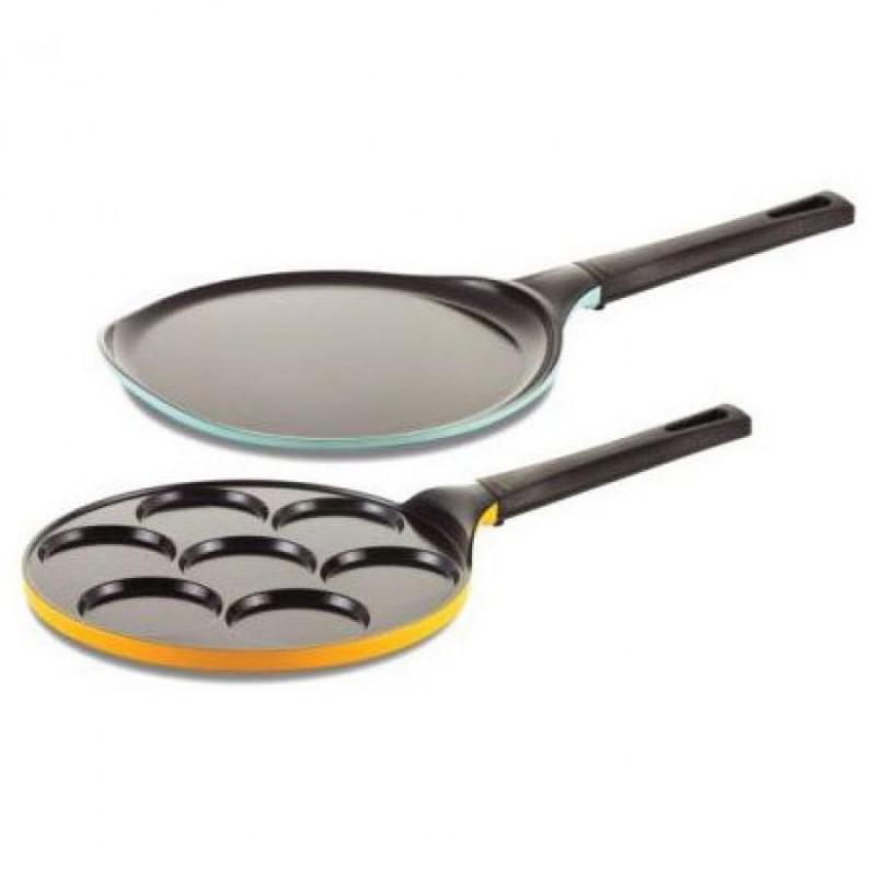 Neoflam Family Plus Crepe & PanCake Pan | Non Induction | Set of 2