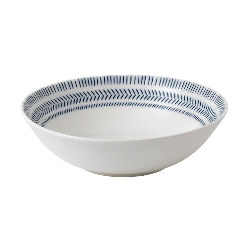 Royal Doulton ED Ellen DeGeneres Bowl 20cm | Cobalt Blue Chevron
