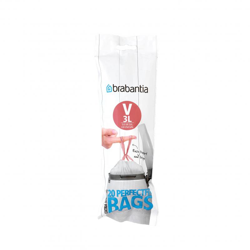 Brabantia PerfectFit Bags Code V 3L 20 bags/roll | White