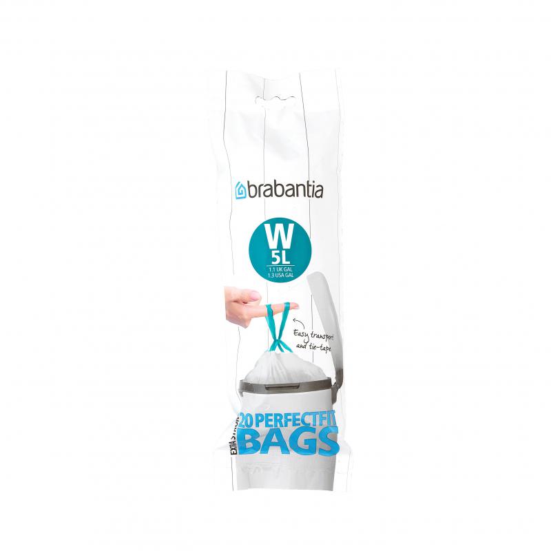 Brabantia Perfect Fit Bags Code W 5L 20bags/roll | White