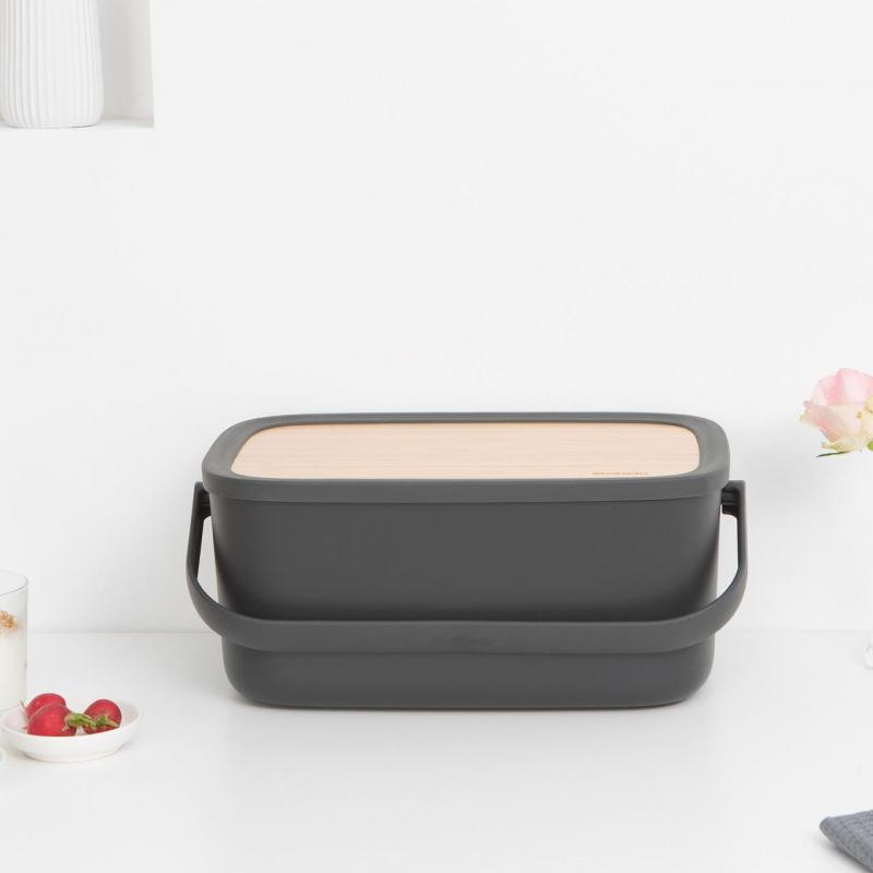 Brabantia Nic Bread Bin Dark Grey