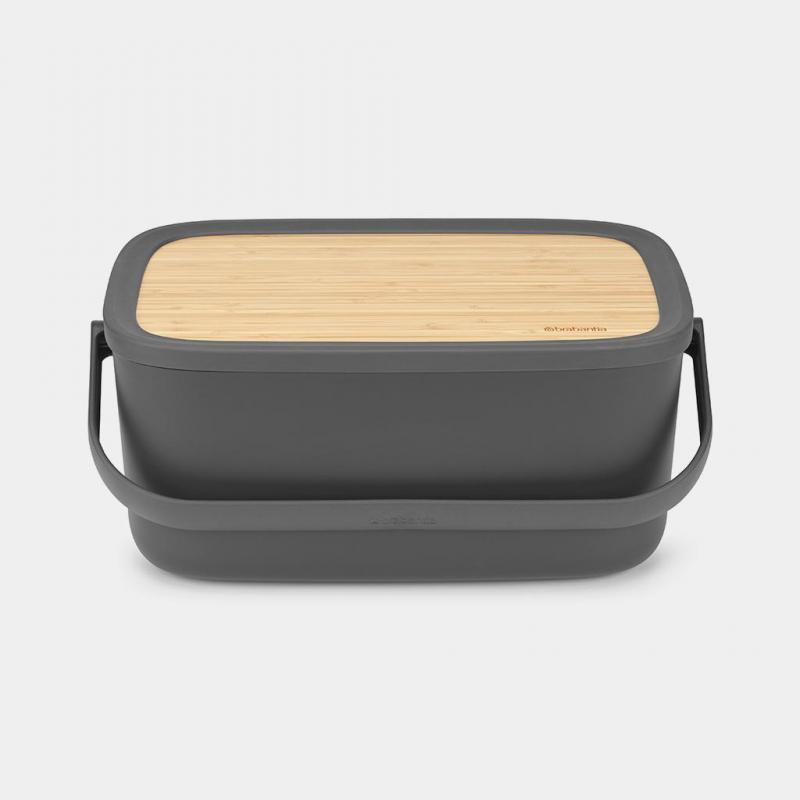 Brabantia Nic Bread Bin Dark Grey