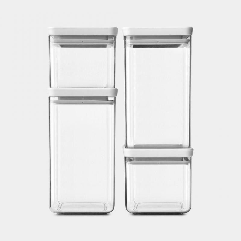 Brabantia Square Canister Set of 4 Light Grey