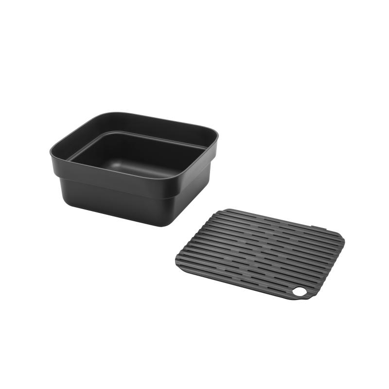 Brabantia Washing Up Bowl+Drying tray - Dark Grey