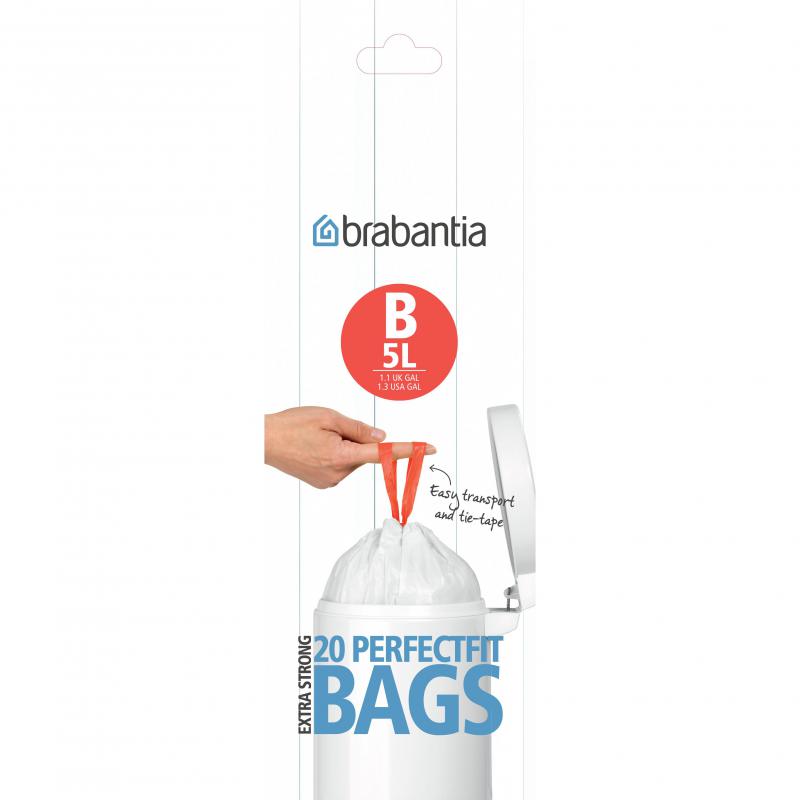 BRABANTIA PerfectFit Bags B 5L Roll | White
