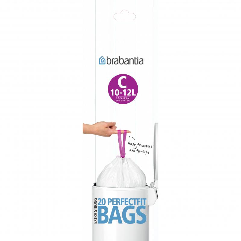 BRABANTIA PerfectFit Bags C 10/12L Roll | White