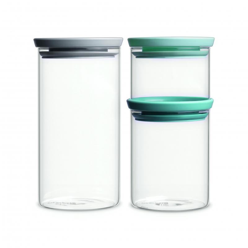 Brabantia Stackable Glass Jar Set - 3 Piece | Assorted