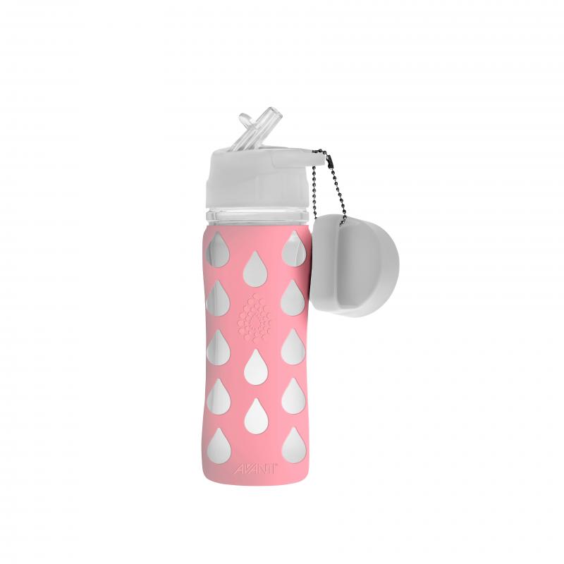 Avanti Silicone Borosilicate Bottle | 500ml Translucent Pink