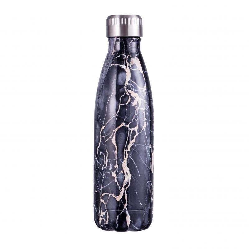 Avanti Fluid Twin Wall Vacuum Bottle 500ml | Marble Black Gold